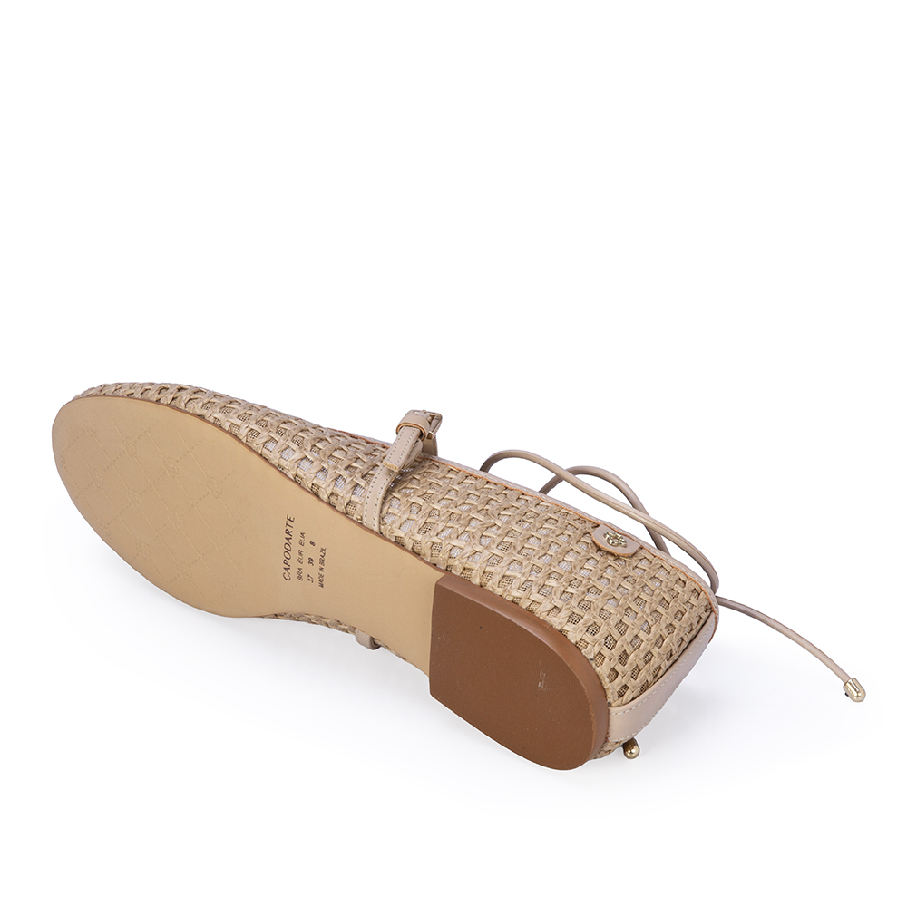 SAPATILHA NUDE SEDA TRAMADO AMARRA&Ccedil;&Atilde;O image number 3