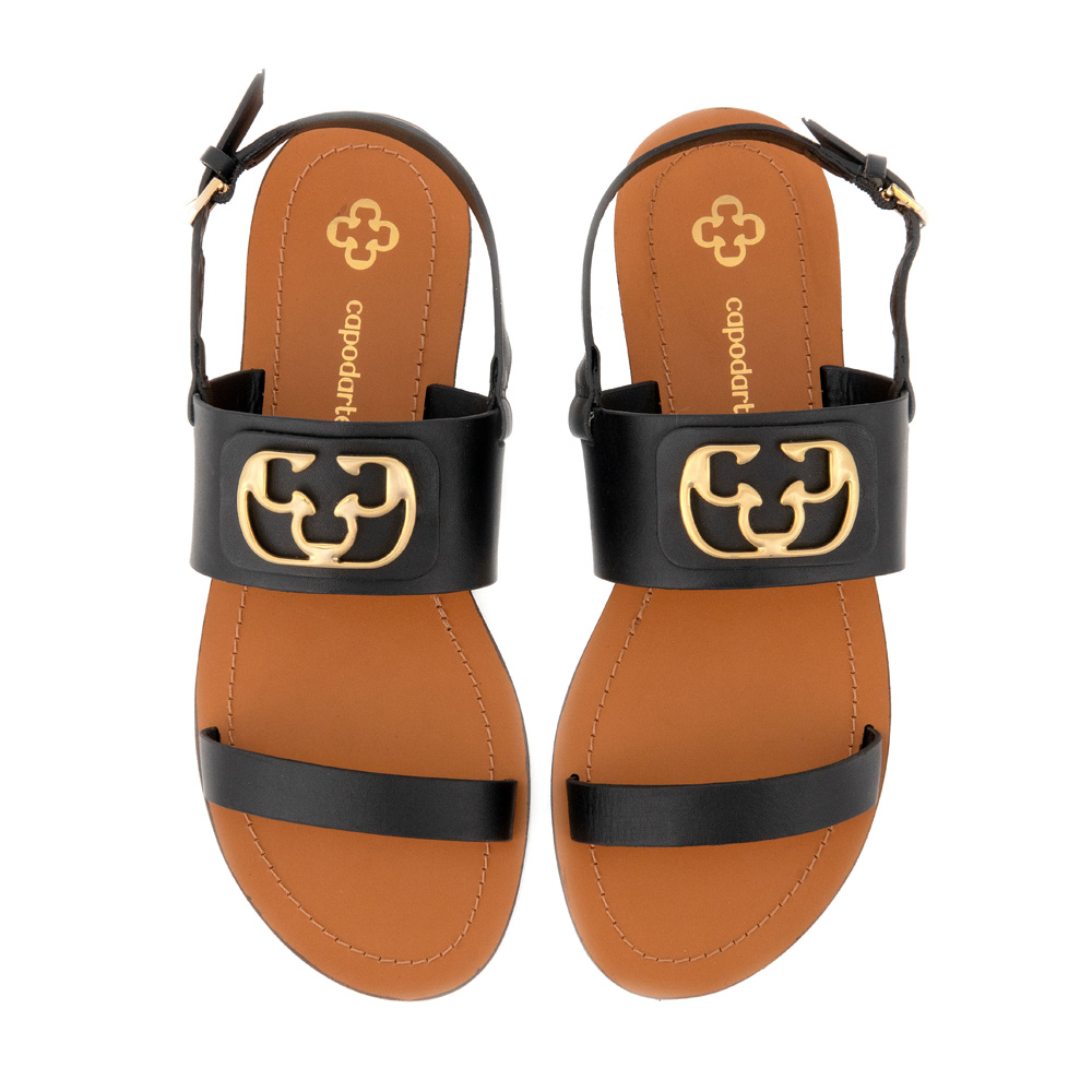 SAND&Aacute;LIA RASTEIRA PRETA COURO image number 4