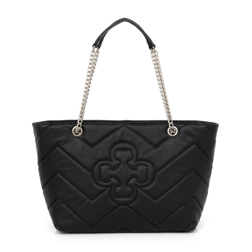 BOLSA PRETA COURO MATELASS&Ecirc; SHOPPER image number 0