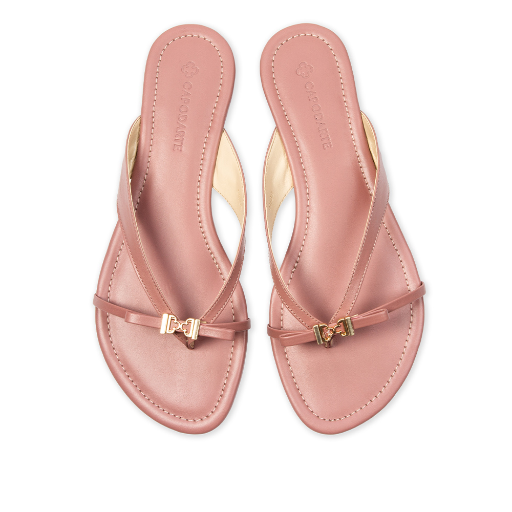 CHINELO RASTEIRO ROSA MALVA DE COURO LA&Ccedil;O image number 4