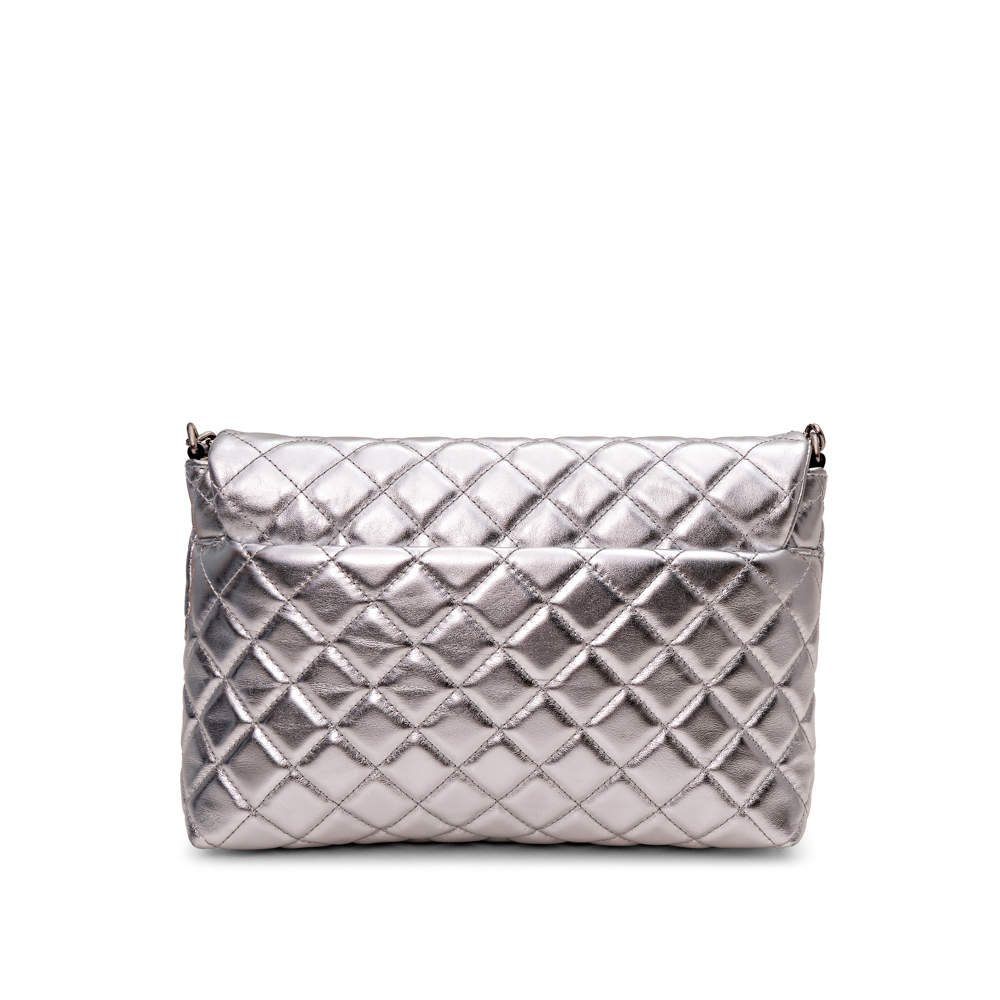 BOLSA PRATEADA METALIZADA DE COURO MATELASS&Ecirc; SHOULDER BAG image number 2