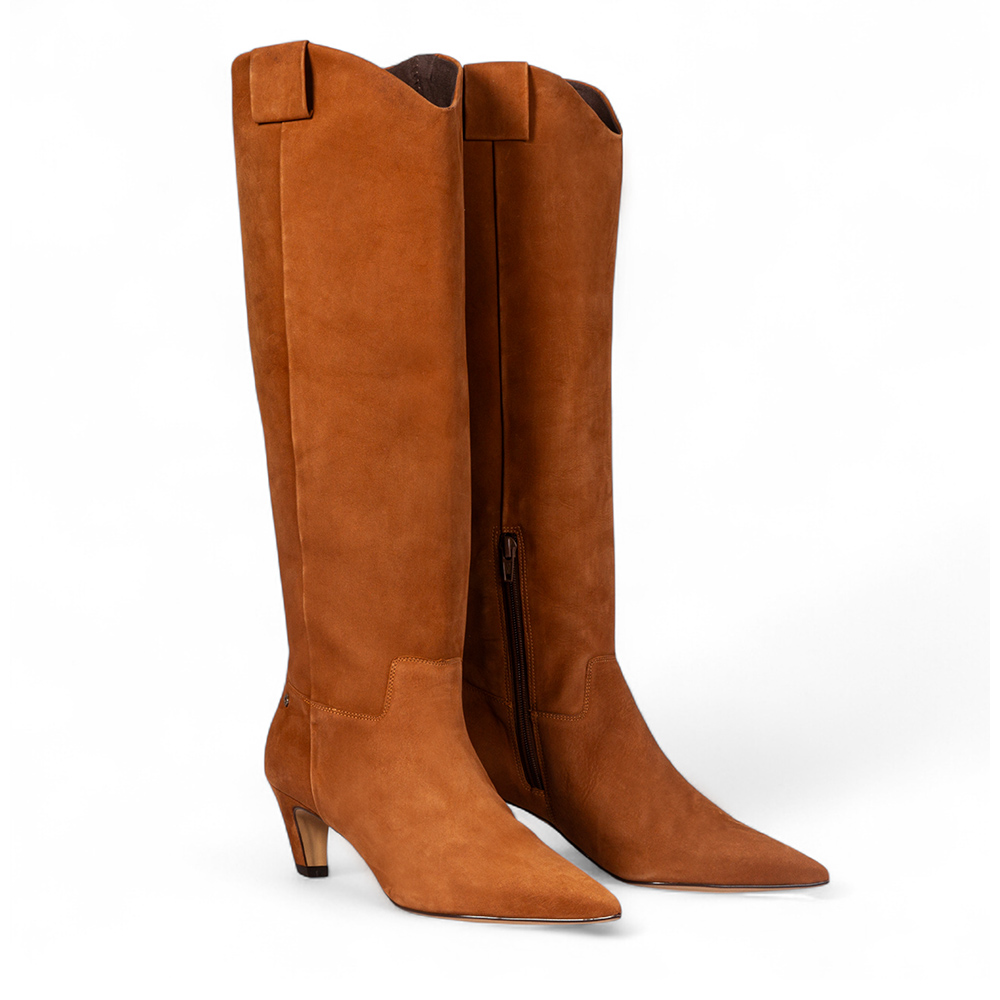 BOTA CANO LONGO CARAMELO DE COURO NOBUCK image number 1
