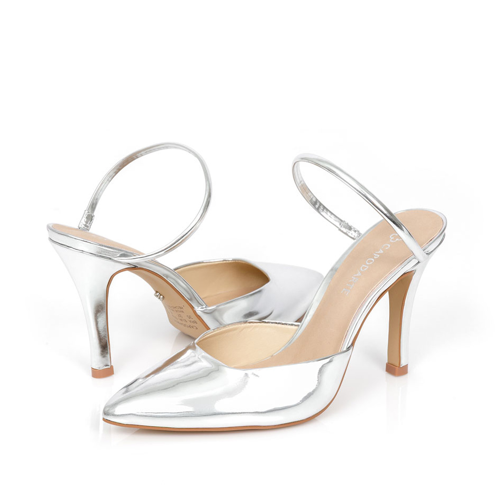 MULE SALTO ALTO PRATA SPECCHIO DE COURO image number 3