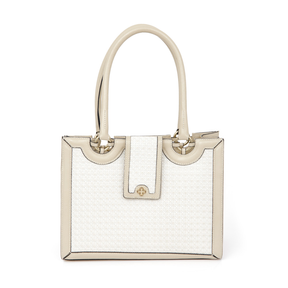 BOLSA SHOPPER COURO BEGE CROCHET image number 0