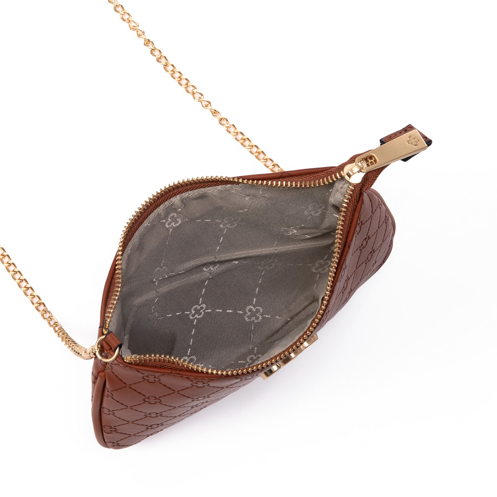 BOLSA PEQUENA CARAMELO AL&Ccedil;A CORRENTE MONOGRAMA ELENA image number 4