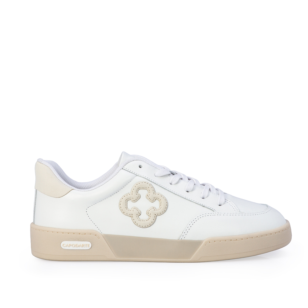 T&Ecirc;NIS FEMININO FLATFORM BRANCO DE COURO AMARRA&Ccedil;&Atilde;O image number 0