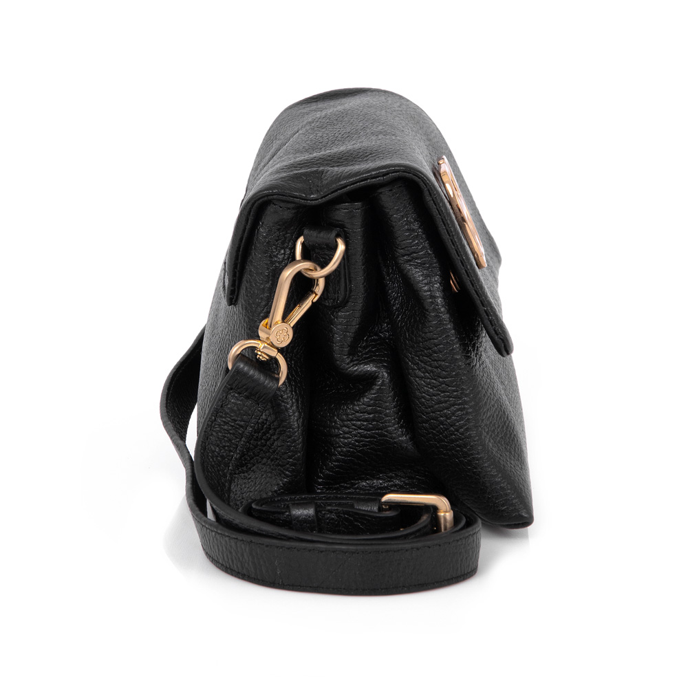 BOLSA PRETA DE COURO SHOULDER BAG image number 4