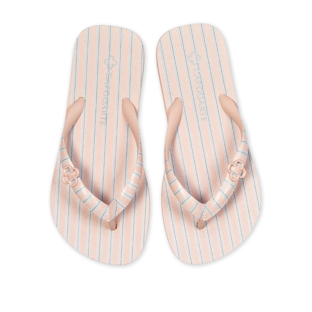 KIT INFANTIL CHINELO DE DEDO ROSA LISTRAS + LEN&Ccedil;O image number 4