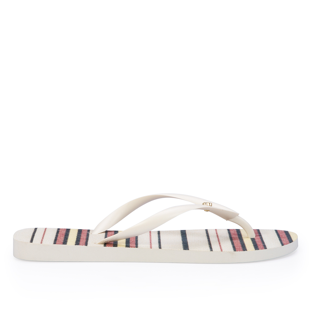 CHINELO DE DEDO BRANCO COM LISTRAS image number 0