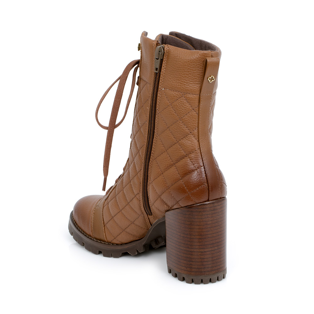 BOTA MARROM SALTO BLOCO DE COURO MATELASSÊ image number 2