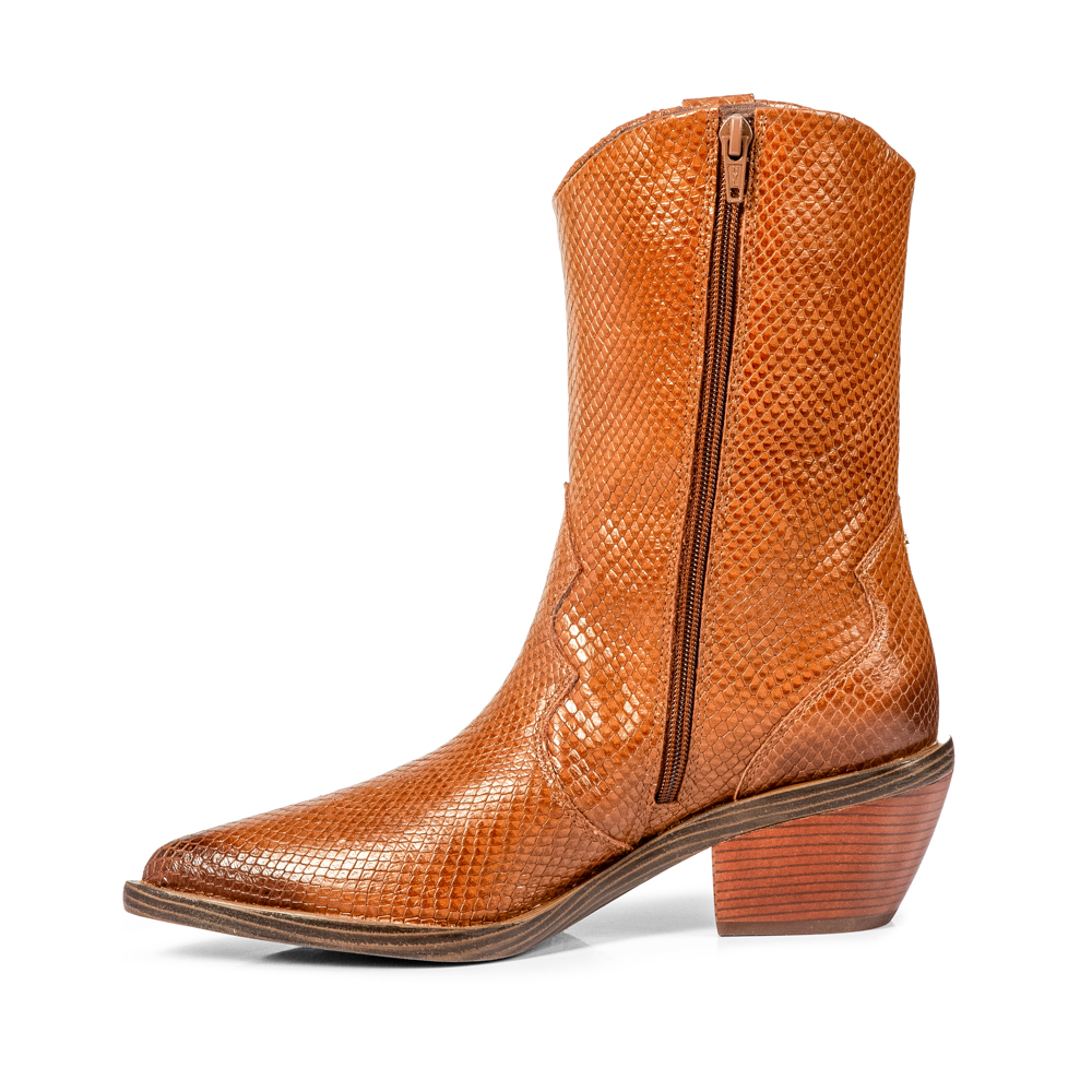 BOTA WESTERN DE COURO SERPENTE CARAMELO image number 2