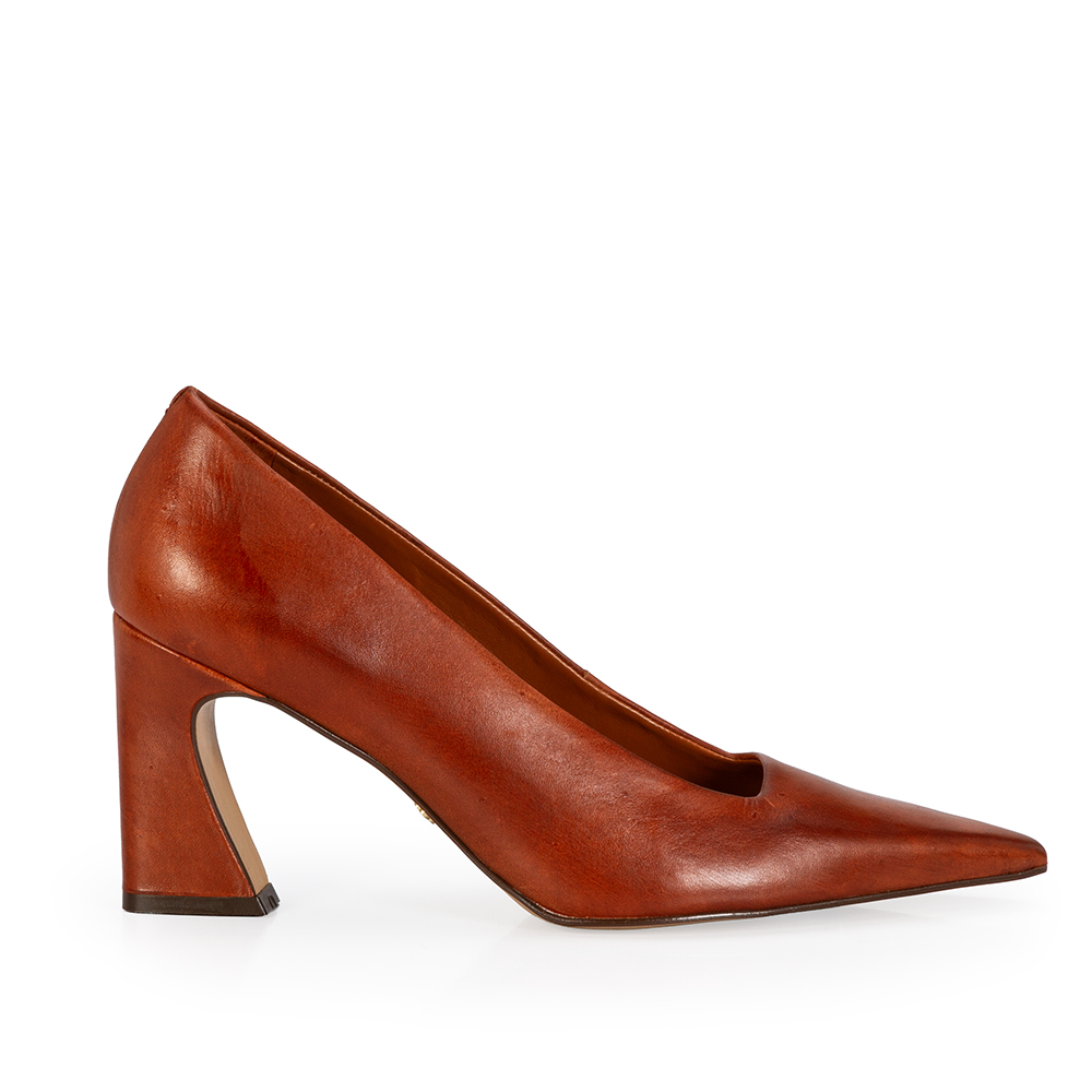 SCARPIN SALTO ALTO COURO CRU/CAMEL image number 0