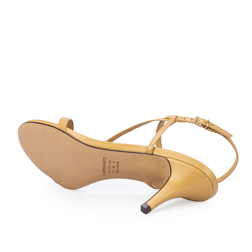 SAND&Aacute;LIA SALTO BAIXO BEGE SAVANA DE COURO image number 3