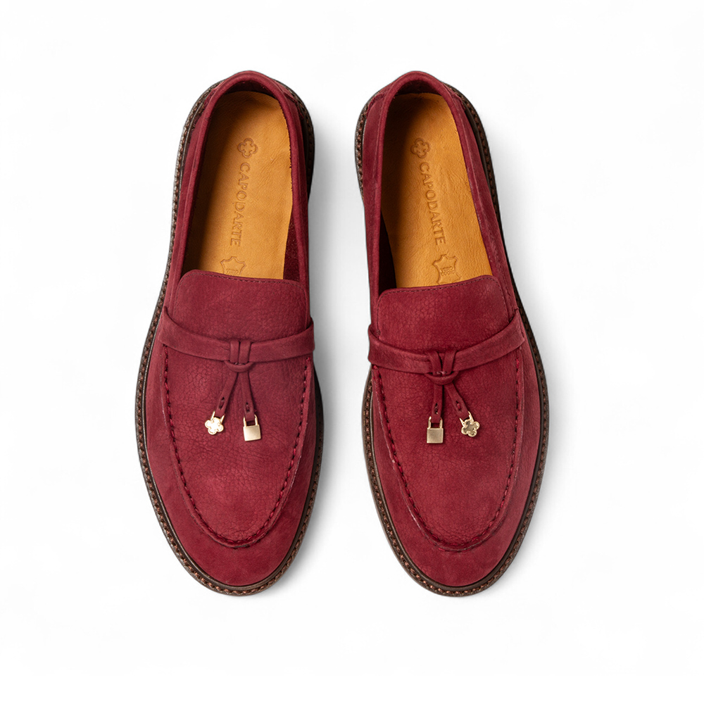 LOAFER MOCASSIM COURO NOBUCK BORGONHA image number 4