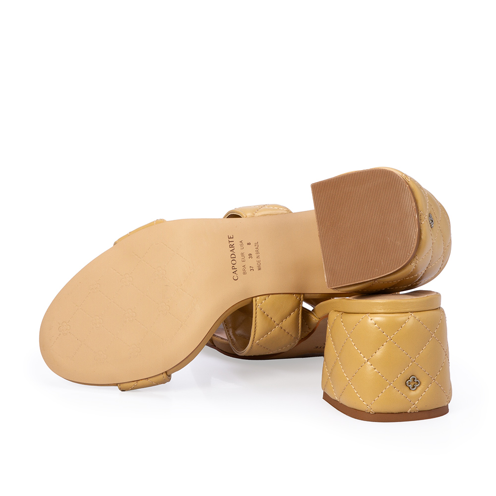 MULE BEGE SAVANA DE COURO MATELASS&Ecirc; image number 3