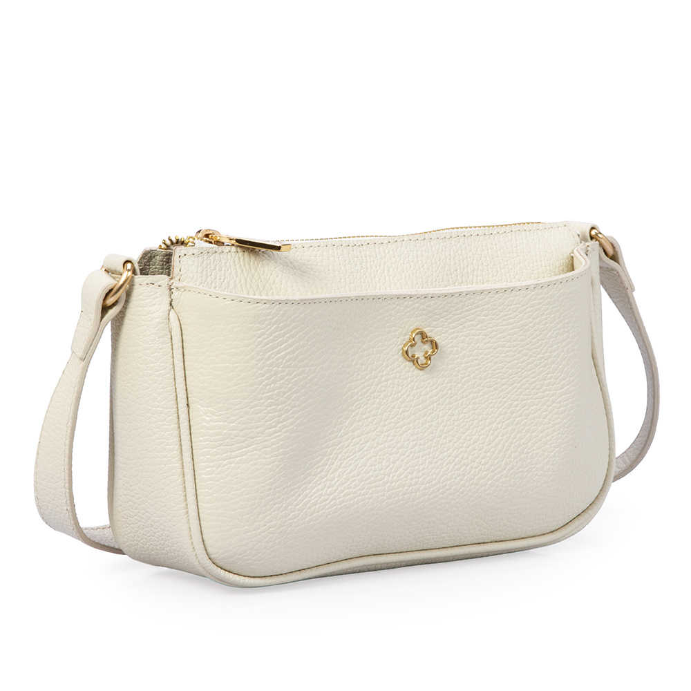 BOLSA PEQUENA TIRACOLO BRANCA DUNA DE COURO SHOULDER BAG image number 3