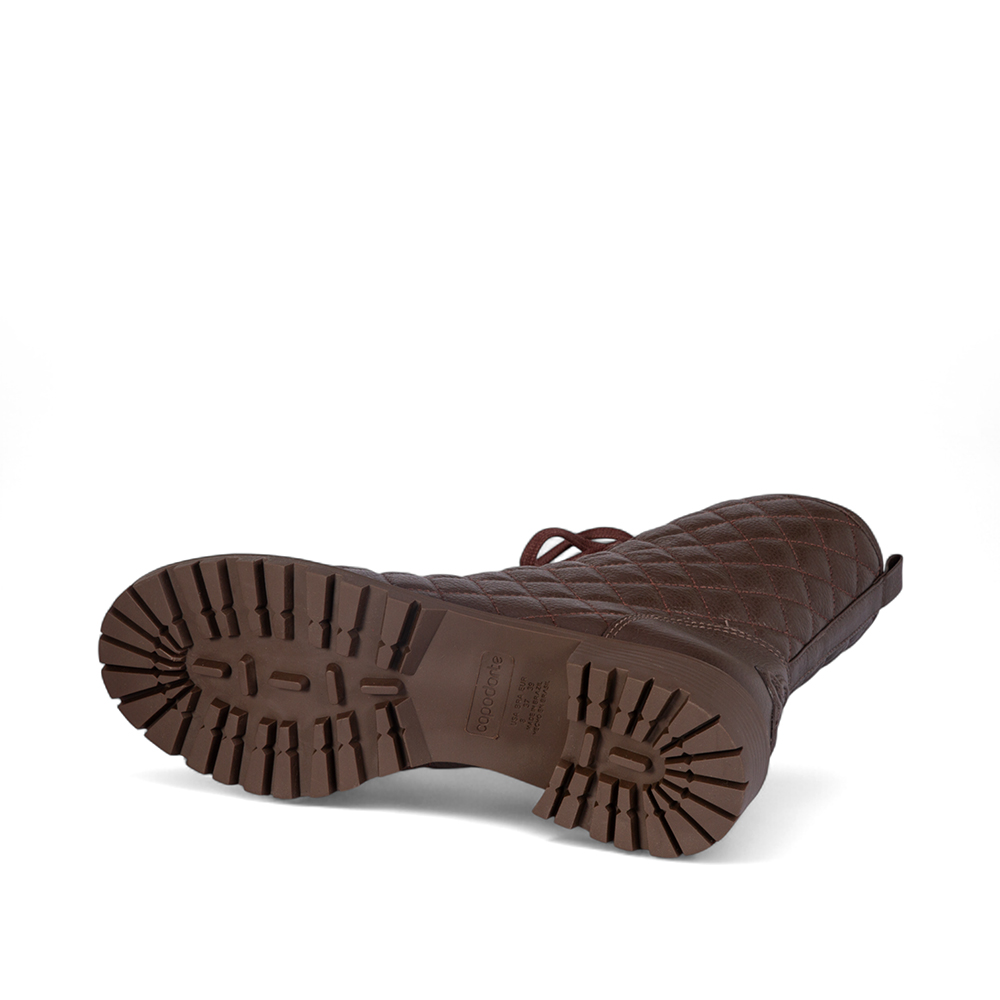 BOTA COTURNO CARAMELO TOBACCO DE COURO MATELASSÊ image number 3