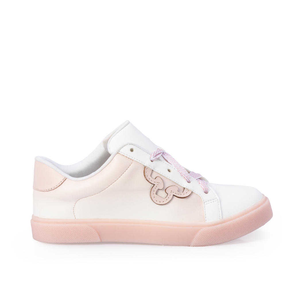 TÊNIS INFANTIL BRANCO E ROSA PEÔNIA AMARRAÇÃO image number 0