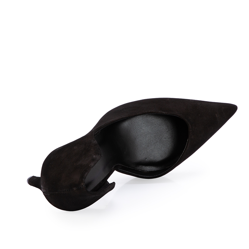 SCARPIN SALTO ALTO PRETO DE COURO SUEDE image number 4