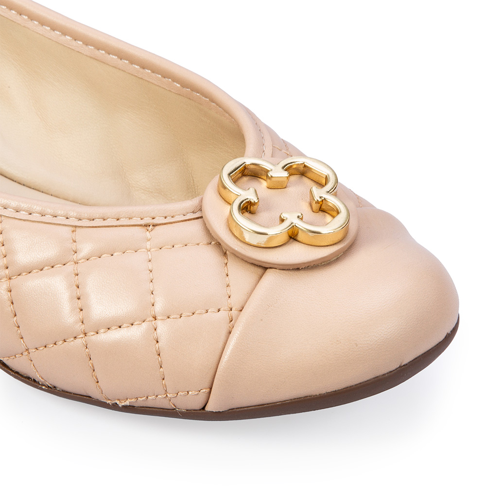 SAPATILHA CATHERINE VINTAGE NUDE SEDA DE COURO MATELASS&Ecirc; image number 2