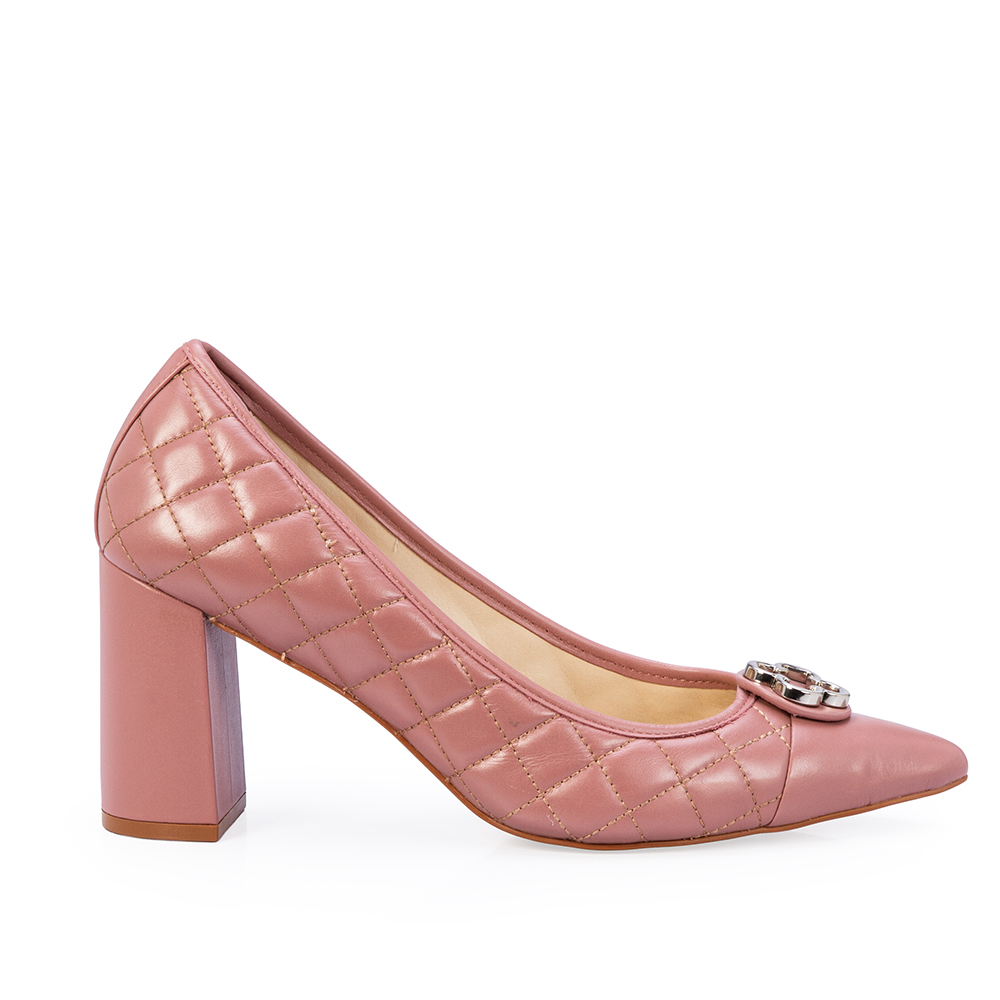 SCARPIN ROSA MALVA DE COURO MATELASS&Ecirc; image number 0