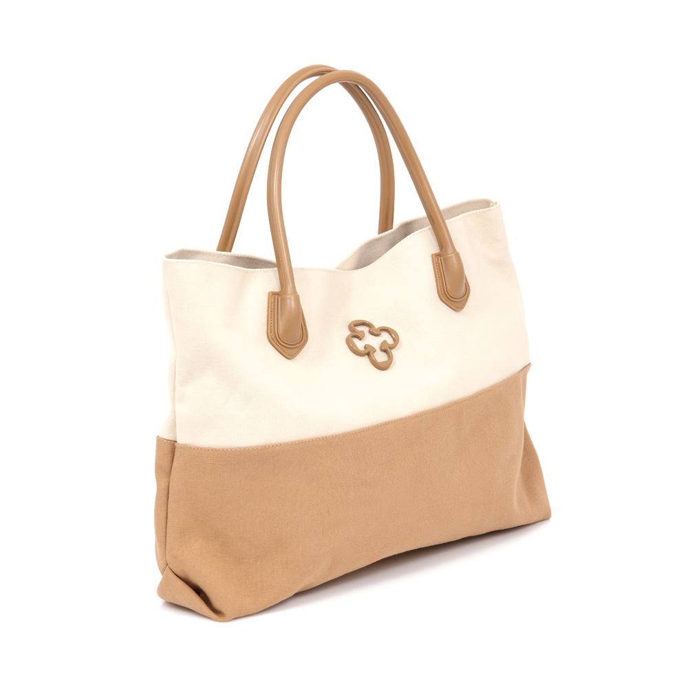 KIT BOLSA BEGE LONA E CHINELO MONOGRAMA image number 3