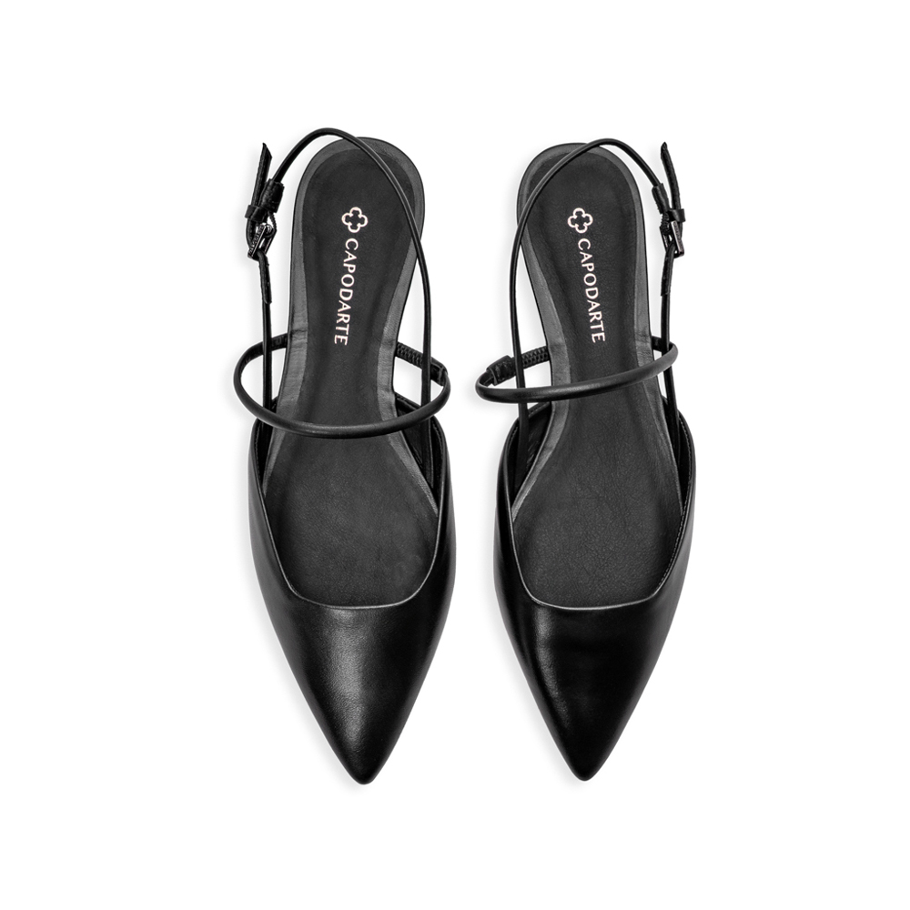SAPATILHA SLINGBACK PRETA DE COURO image number 4