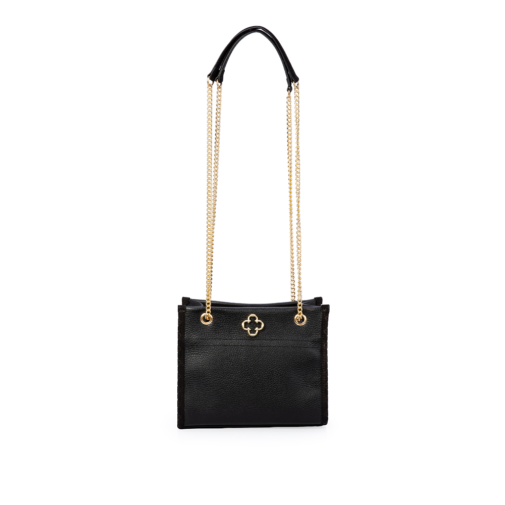 BOLSA M&Eacute;DIA COURO NOBUCK PRETA SHOULDER BAG image number 1