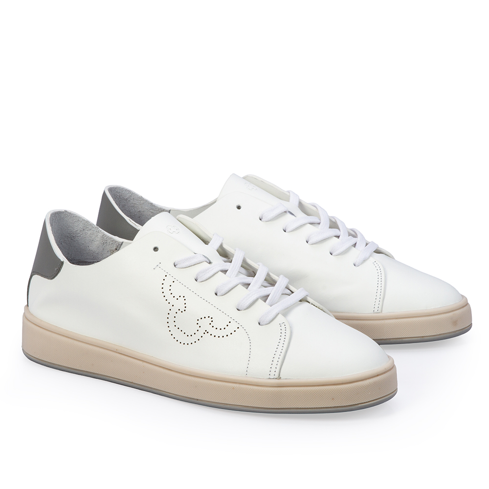 T&Ecirc;NIS CASUAL BRANCO DE COURO AMARRA&Ccedil;&Atilde;O FEMININO image number 1