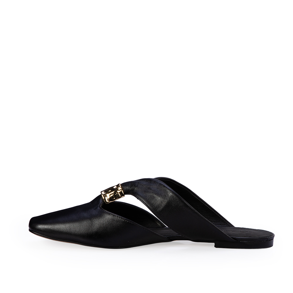MULE BICO QUADRADO PRETA DE COURO image number 2