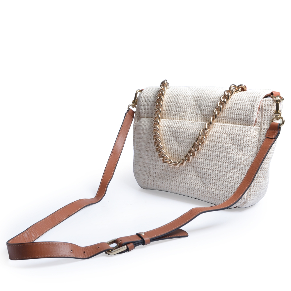 BOLSA BRANCA E CARAMELO ALÇA CORRENTE E TIRACOLO image number 2