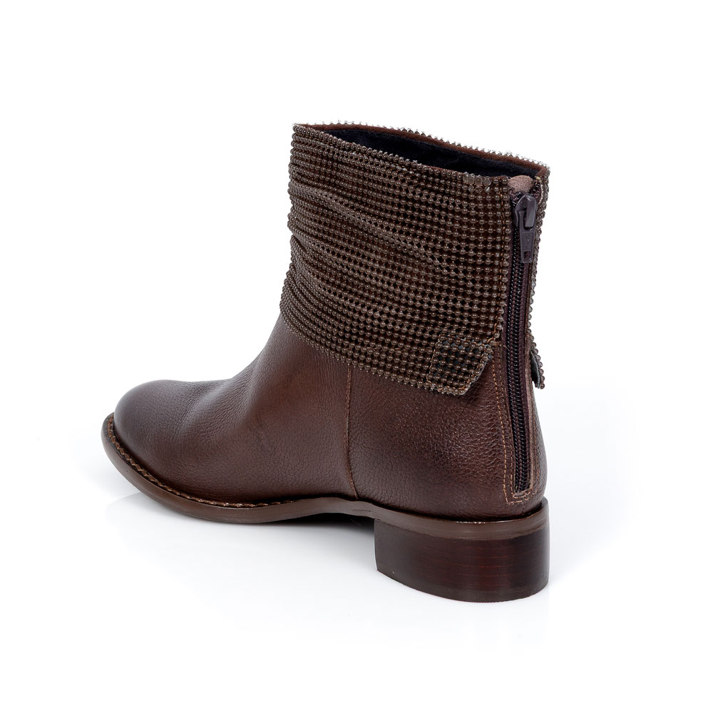 BOTA CANO CURTO MARROM CAF&Eacute; DE COURO HOTFIX image number 2
