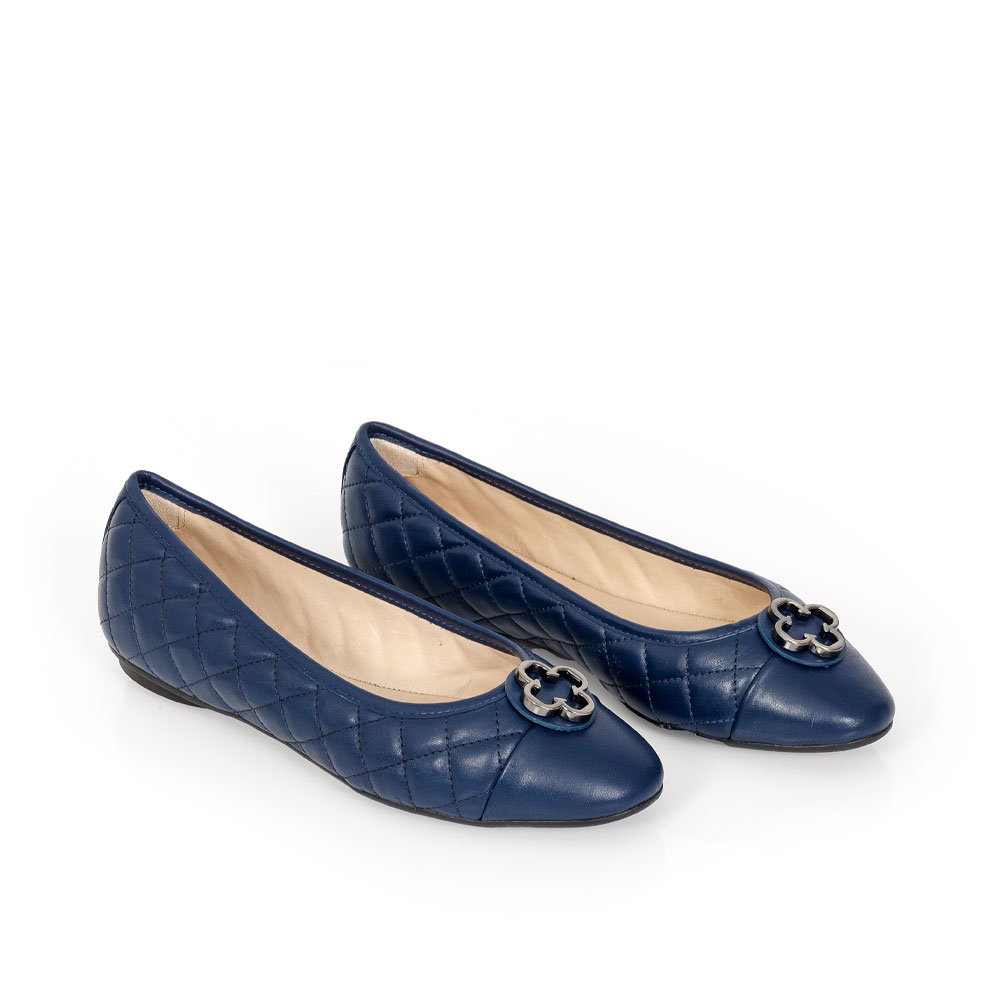 SAPATILHA CATHERINE MODERNIT&Aacute; MARINHO AZZURO DE COURO MATELASS&Ecirc; image number 1