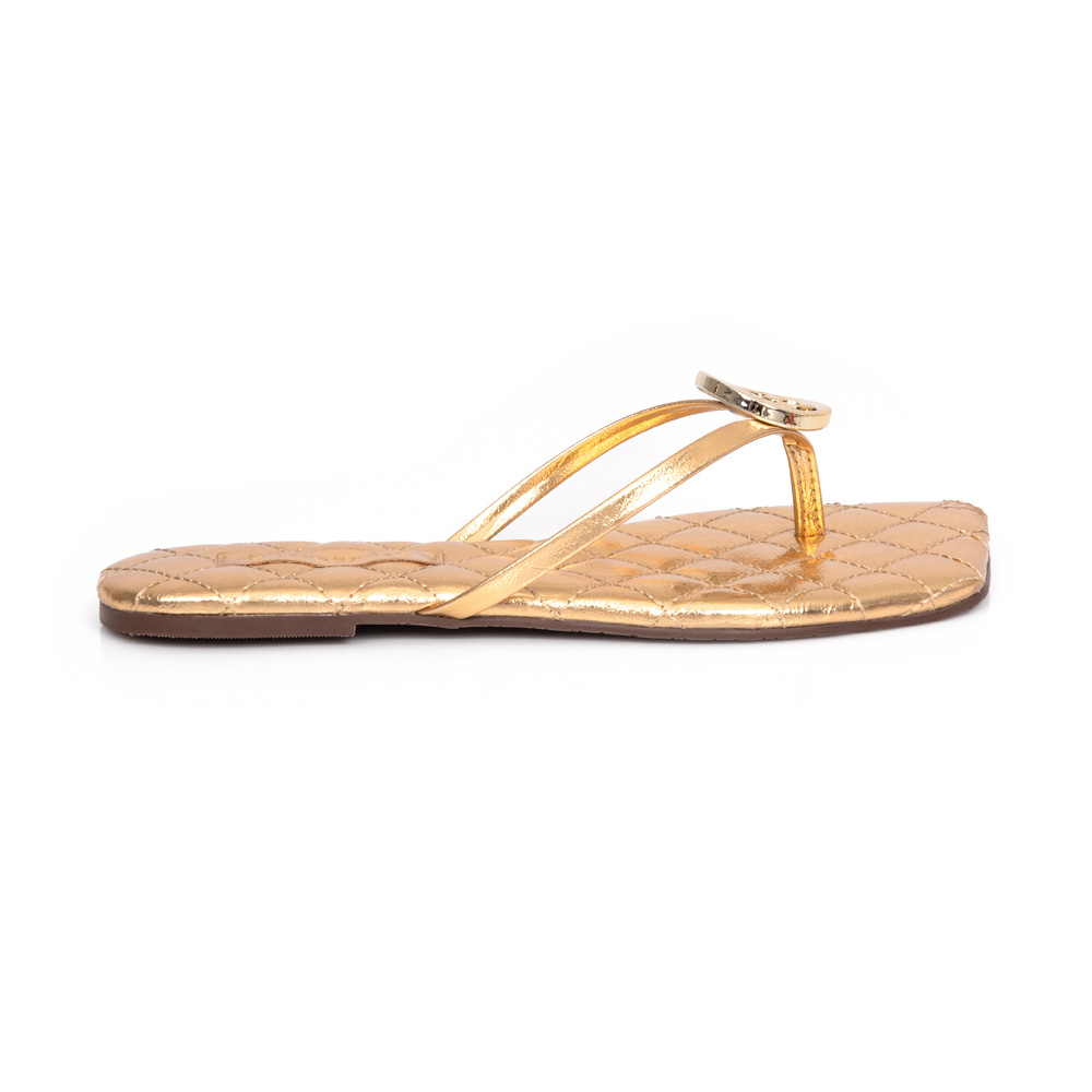 CHINELO DOURADO BICO QUADRADO MATELASSÊ image number 0