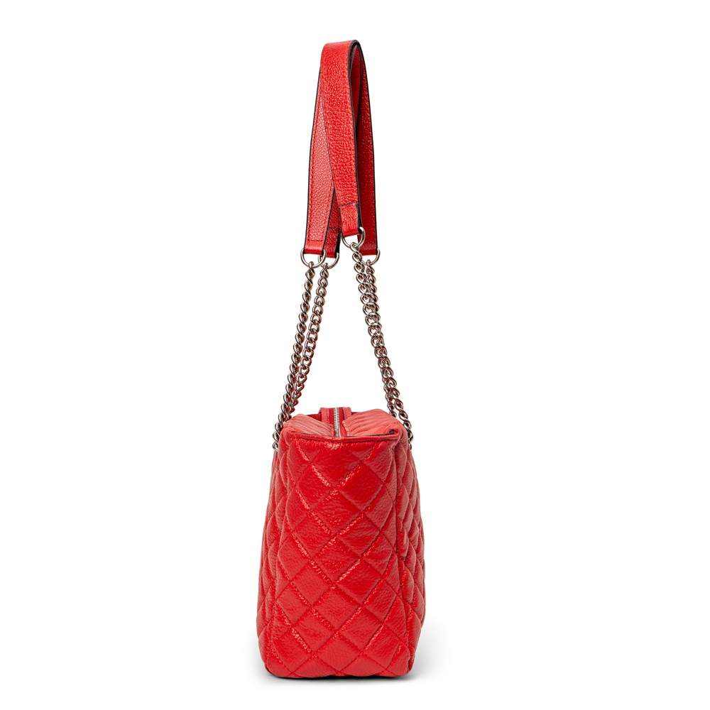 BOLSA MÉDIA VERMELHA RUBI DE COURO MATELASSÊ HOBO image number 1