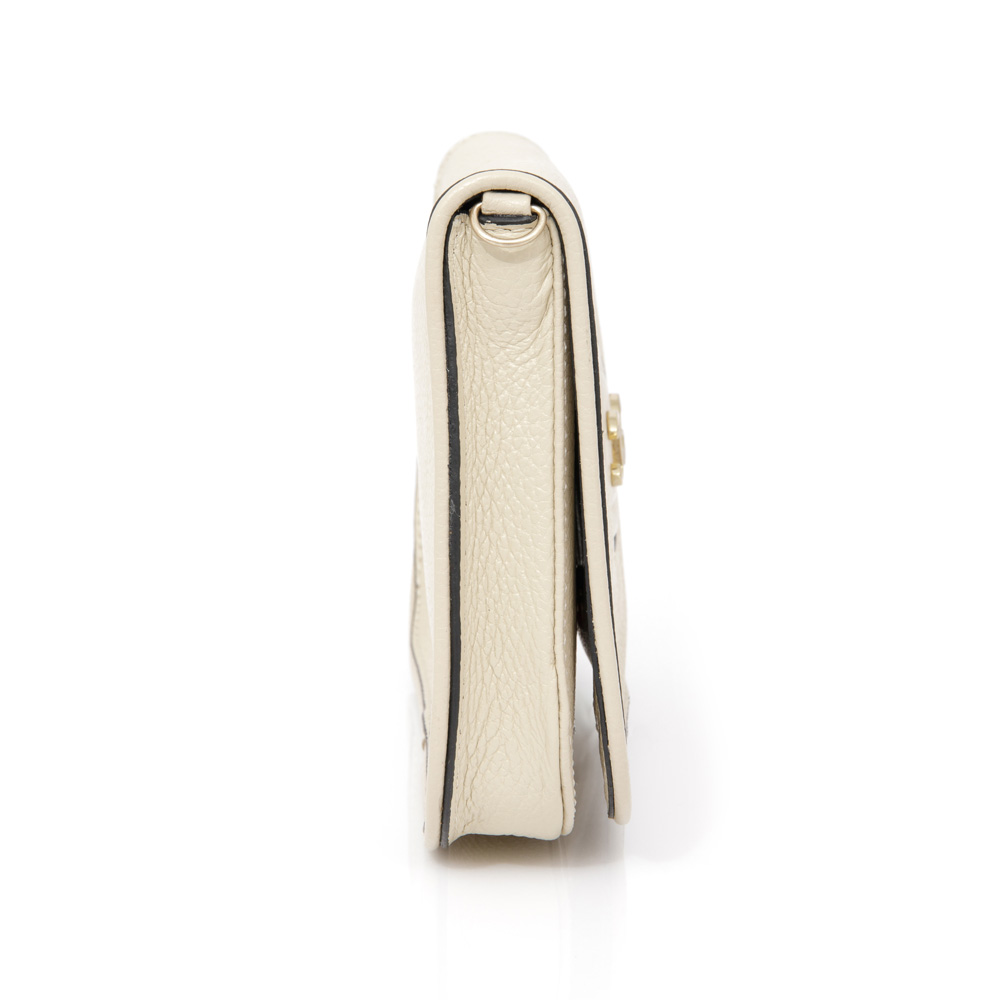 BOLSA DE COURO BEGE RAFIA SHOULDER BAG image number 1