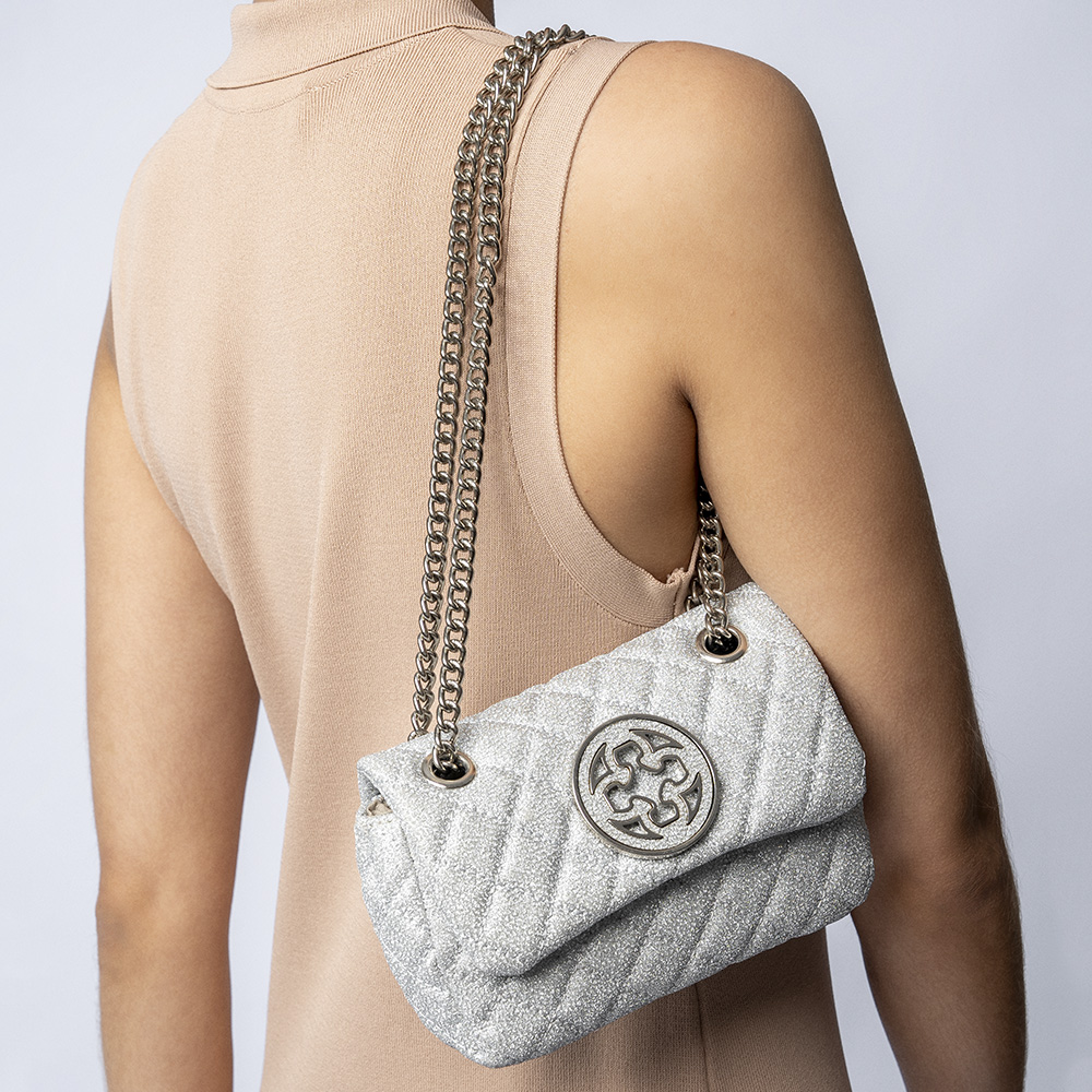 BOLSA SHOULDER BAG COURO MATELASSE PRATA image number 1