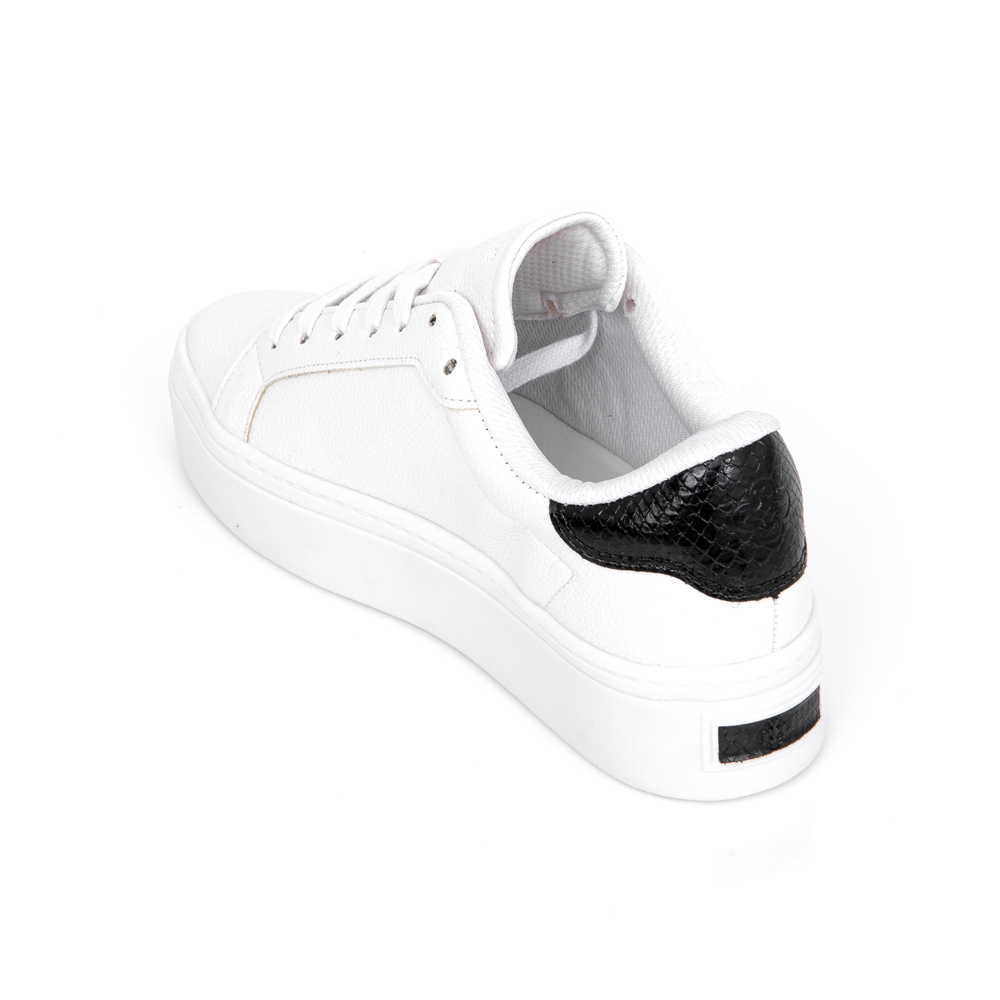 TÊNIS FEMININO BRANCO FLATFORM TRASEIRA PRETA image number 2