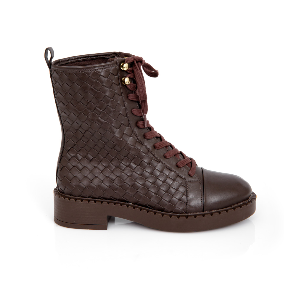 BOTA COTURNO MARROM TOBACCO DE COURO TRESSÊ image number 0