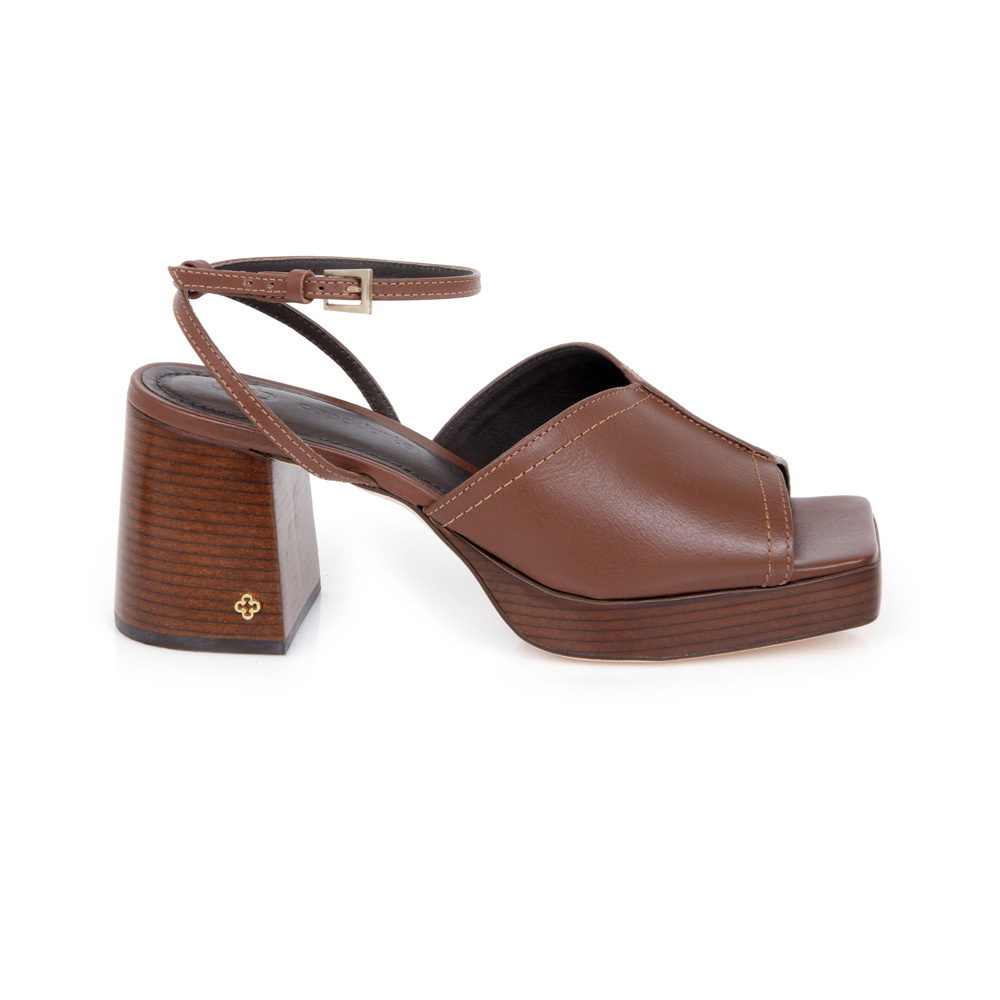 SAND&Aacute;LIA MEIA PATA MARROM DE COURO image number 0