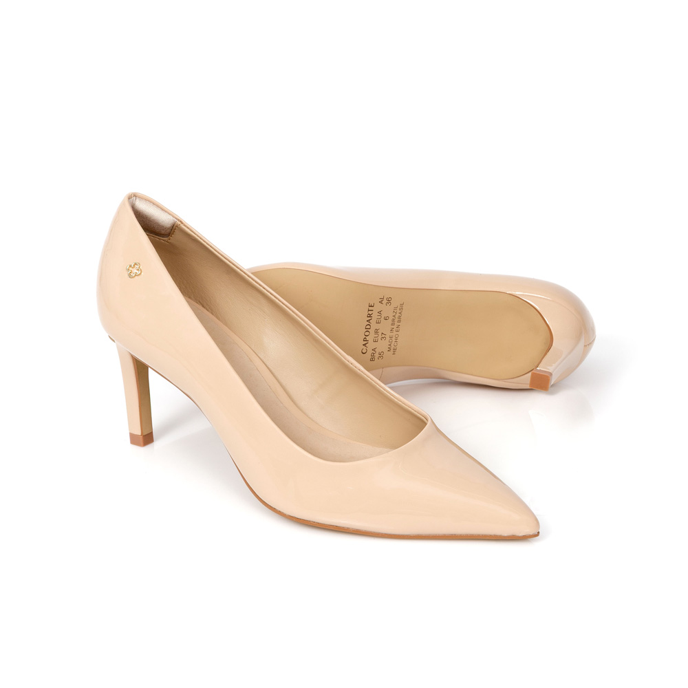 SCARPIN SALTO ALTO NUDE SEDA VERNIZ image number 4