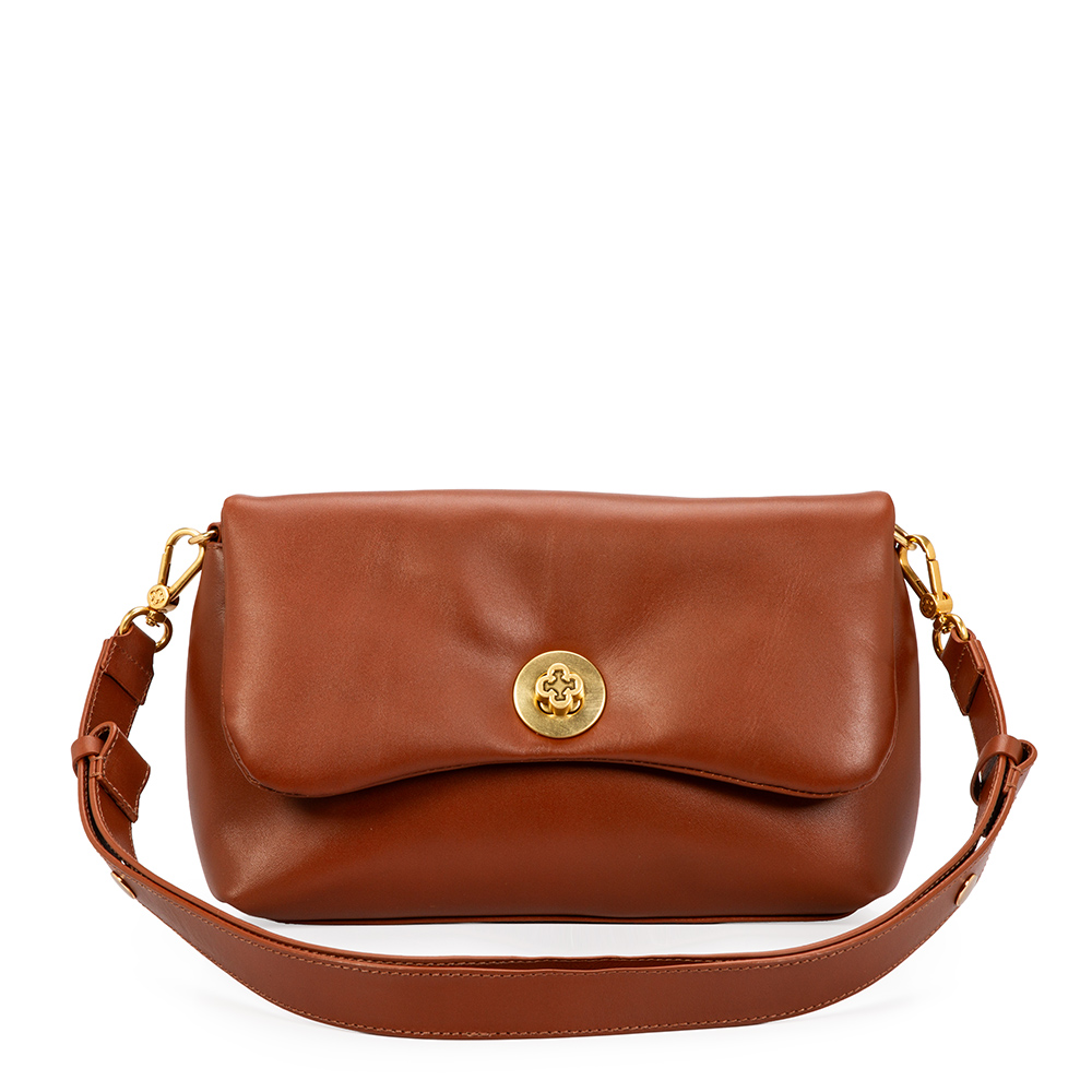 BOLSA SHOULDER BAG COURO CAMEL image number 3