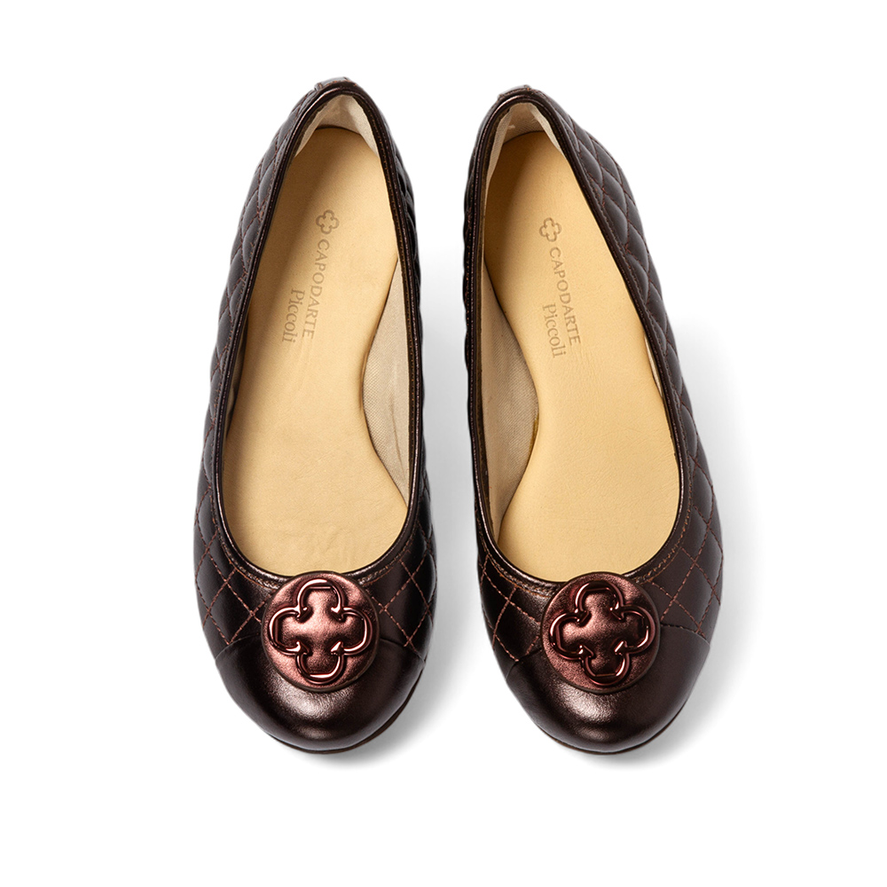 SAPATILHA INFANTIL MARROM DE COURO MATELASS&Ecirc; CATHERINE image number 4