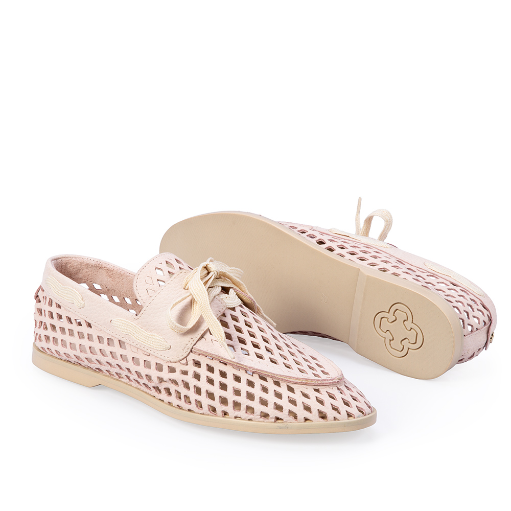 LOAFER MOCASSIM ROSA PE&Ocirc;NIA DE COURO NOBUCK VAZADO image number 3