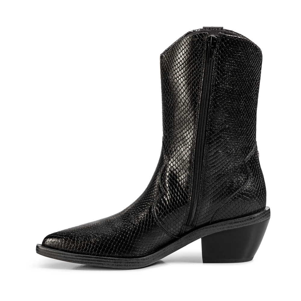 BOTA WESTERN PRETA DE COURO SERPENTE image number 2