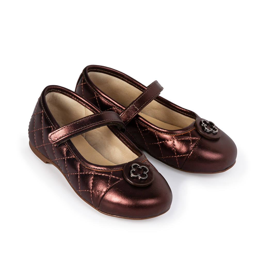 SAPATILHA BEB&Ecirc; MARROM MATELASS&Ecirc; DE COURO COM VELCRO CATHERINE image number 1