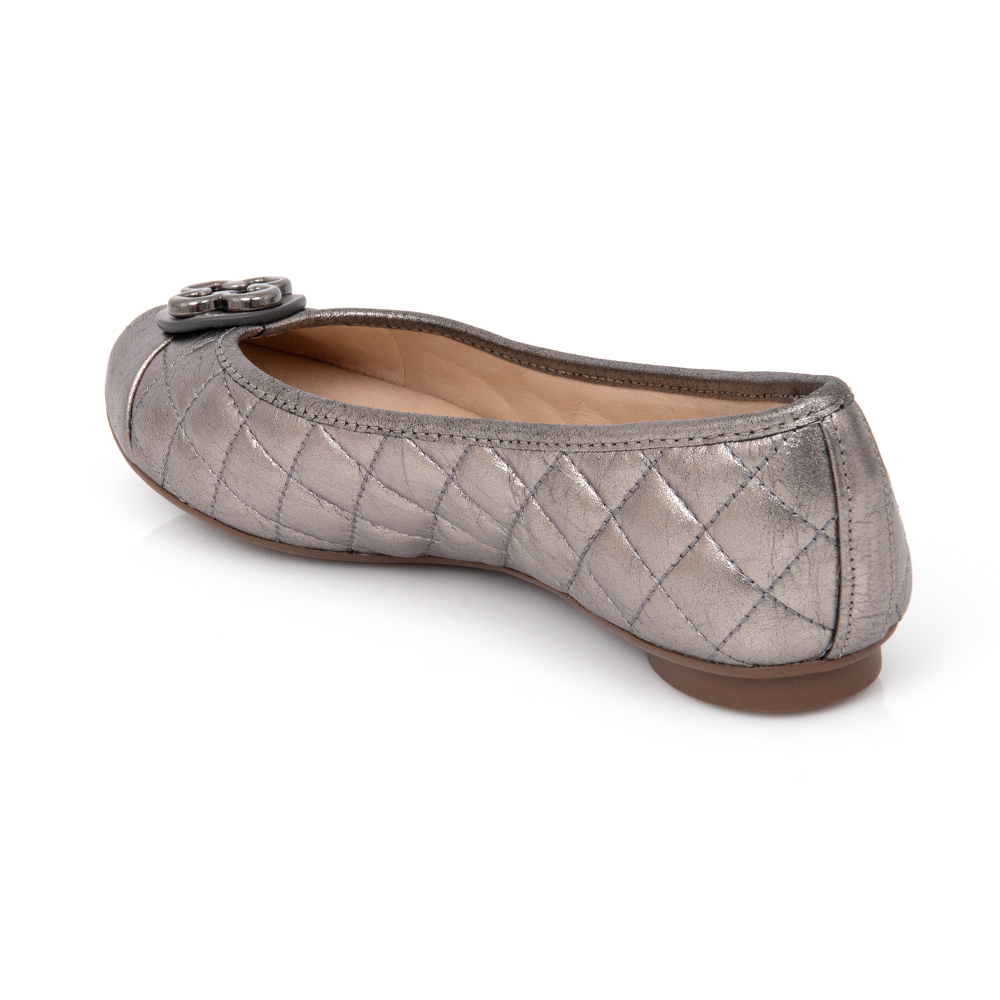 SAPATILHA CATHERINE VINTAGE CINZA PEWTER DE COURO MATELASSÊ image number 2