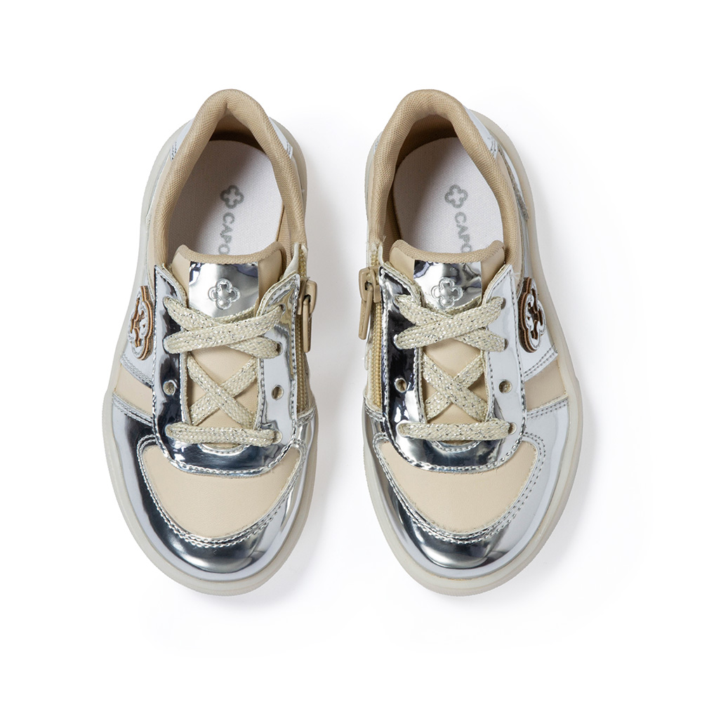 TÊNIS BEBÊ PRATEADO METALIZADO AMARRAÇÃO image number 4