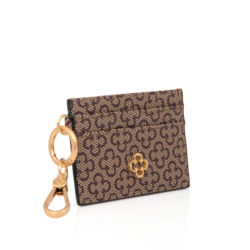 CHAVEIRO PORTA CART&Atilde;O BEGE MONOGRAMA image number 1