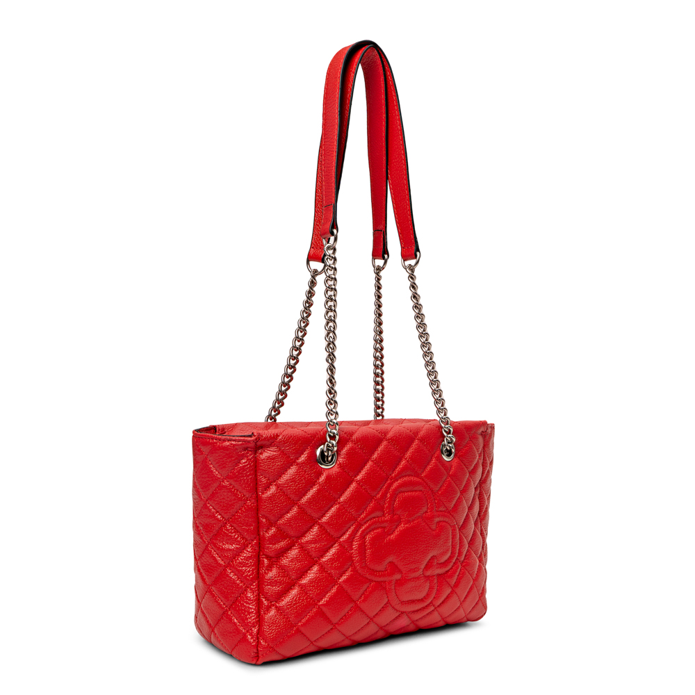 BOLSA MÉDIA VERMELHA RUBI DE COURO MATELASSÊ HOBO image number 2